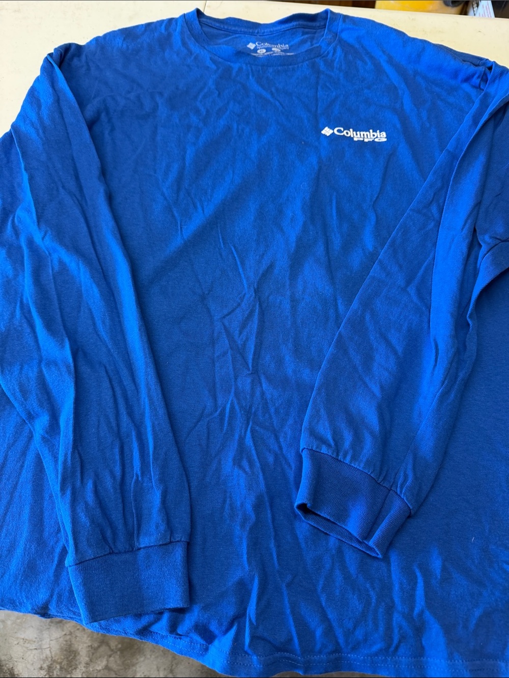 Columbia Men's Long Sleeve Tee in Royal Blue with White Logo